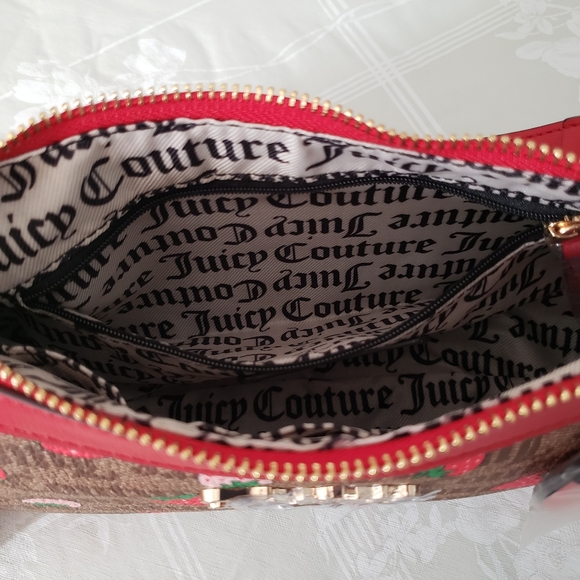 Juicy Couture Freshly Picked Strawberry Shoulder Bag Chestnut Chino/Cool Red NWT - Picture 10 of 16